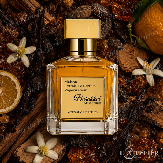 Barakkat Amber Night Gulf Fragrance – extrait ambré ciste bigarade benjoin vanille tonka cèdre – 100ml