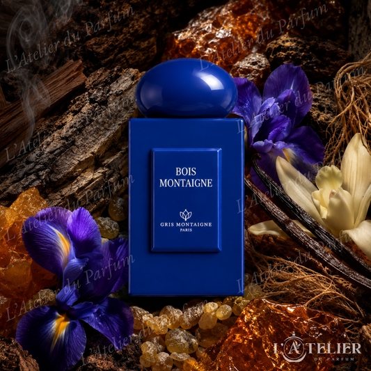 Bois Montaigne Gris Montaigne – extrait boisé ambré oliban vétiver iris vanille labdanum – 75ml