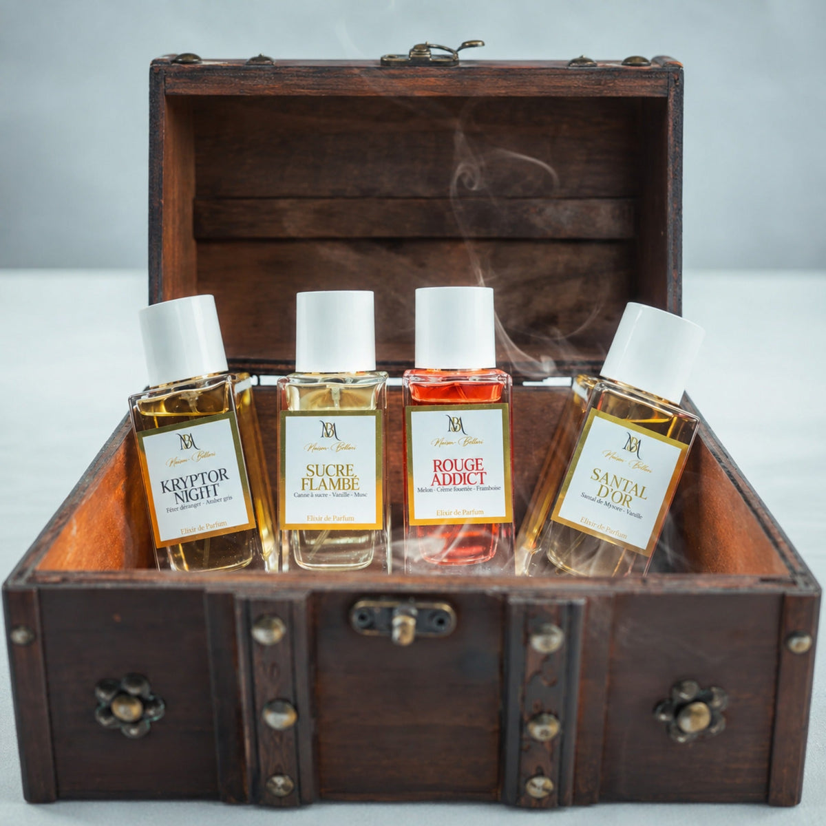 Collection de parfums Maison Bellori, flacons élégants de haute parfumerie