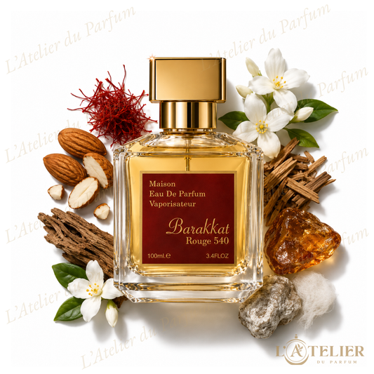 Barakkat Rouge 540 Gulf Fragrance – Extrait de Parfum Unisexe 100ml – flacon vue de face