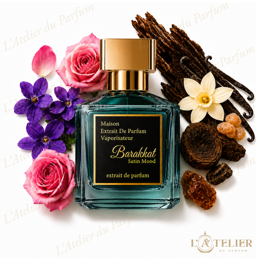 Barakkat Satin Mood Gulf Fragrance – Extrait de Parfum Unisexe 100ml – flacon vue de face