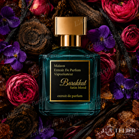 Barakkat Satin Mood Gulf Fragrance – extrait oud rose bulgarie violette vanille ambre benjoin – 100ml