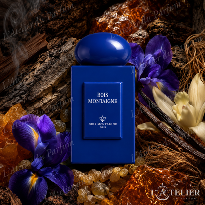 Bois Montaigne Gris Montaigne – extrait boisé ambré oliban vétiver iris vanille labdanum – 75ml