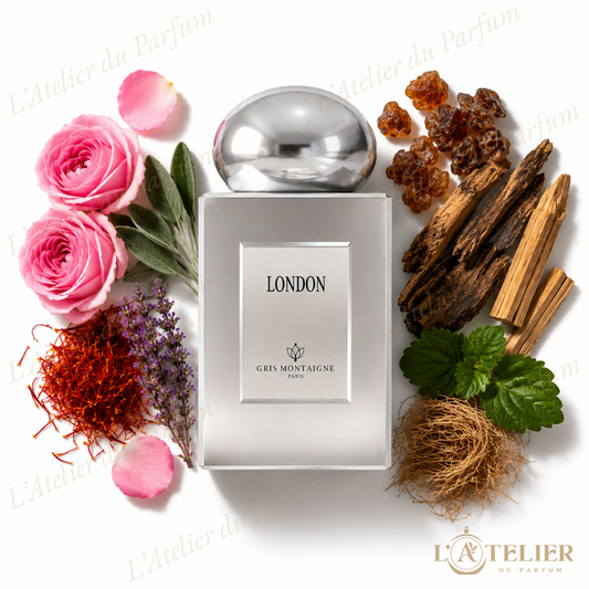 London Gris Montaigne – Extrait de Parfum Unisexe 75ml – flacon vue de face