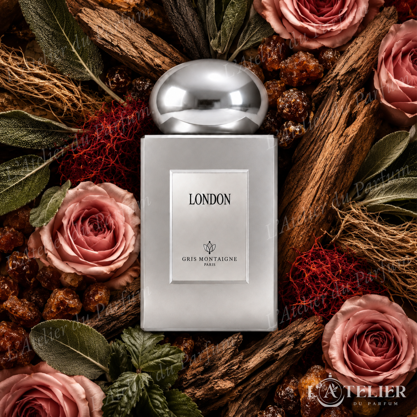 London Gris Montaigne – parfum de niche unisexe boisé oriental – 75ml 45€