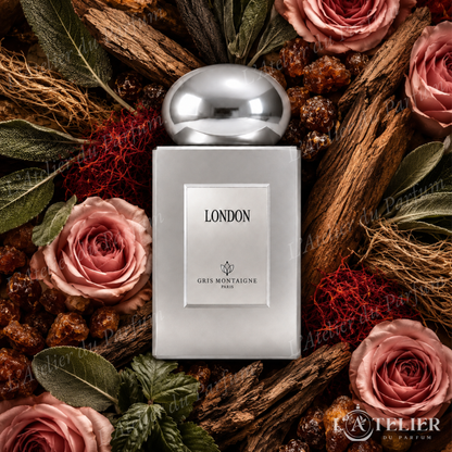 London Gris Montaigne – parfum de niche unisexe boisé oriental – 75ml 45€