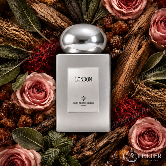 London Gris Montaigne – parfum de niche unisexe boisé oriental – 75ml 45€