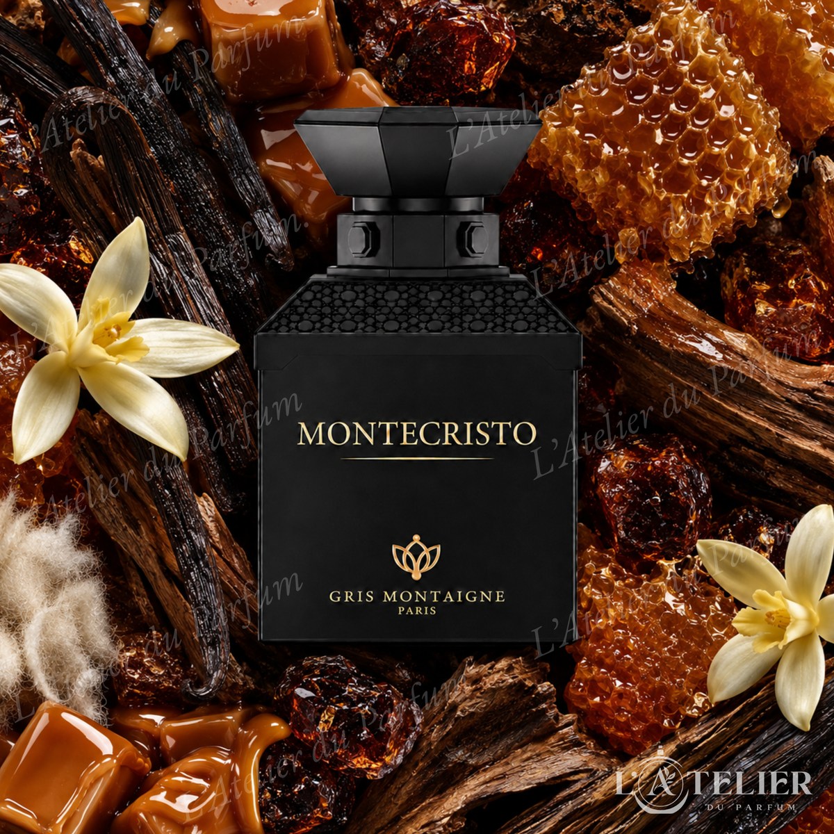 Montecristo Gris Montaigne – extrait gourmand vanille caramel miel musc boisé – 100ml
