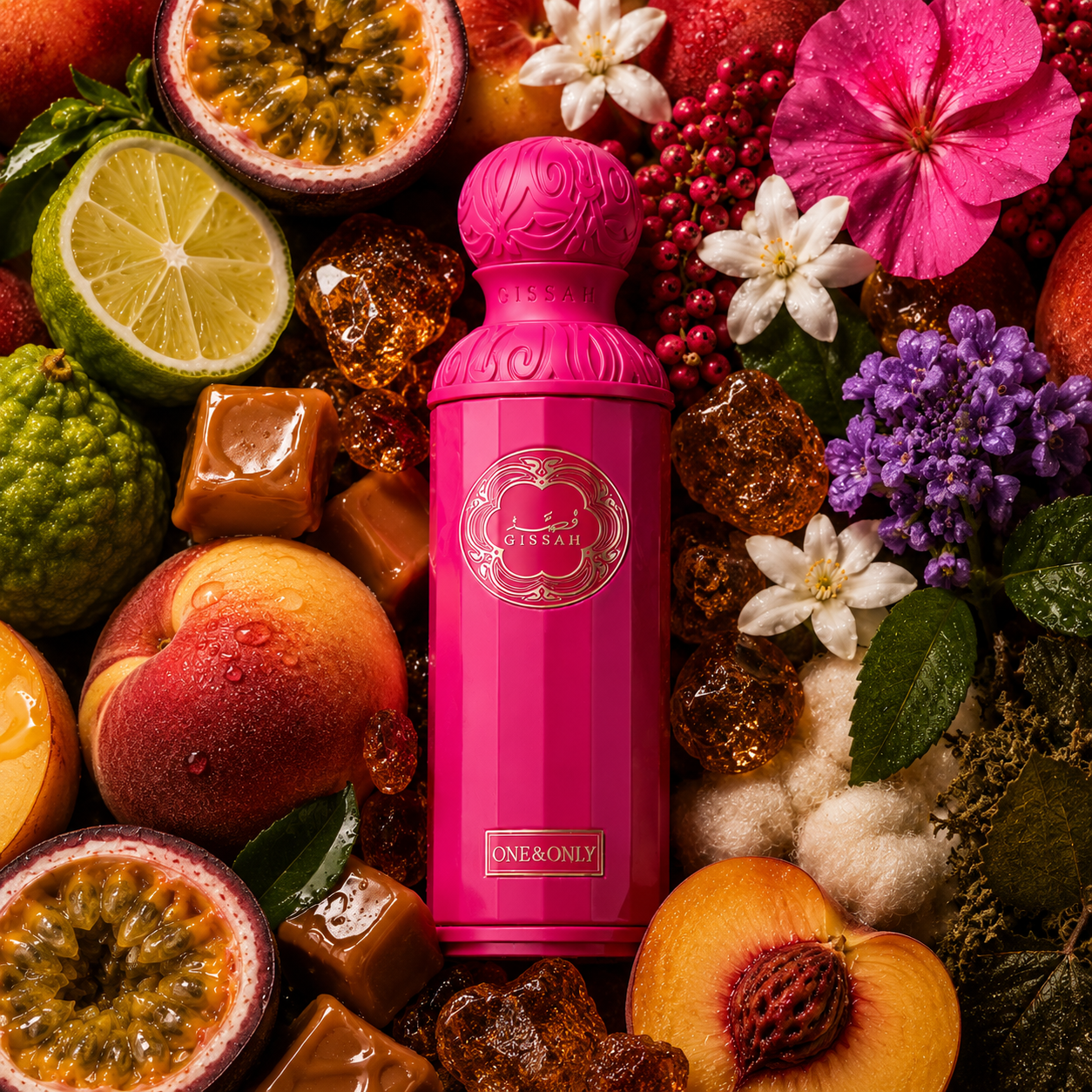 One & Only Gissah – EDP niche bergamote passion pêche jasmin caramel patchouli ambre