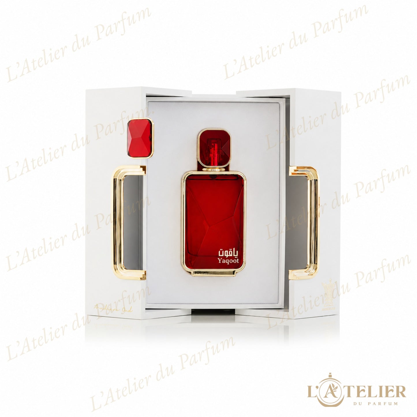Yaqoot Arabian Oud – fragrance niche vanillée et sensuelle – détail flacon 100ml
