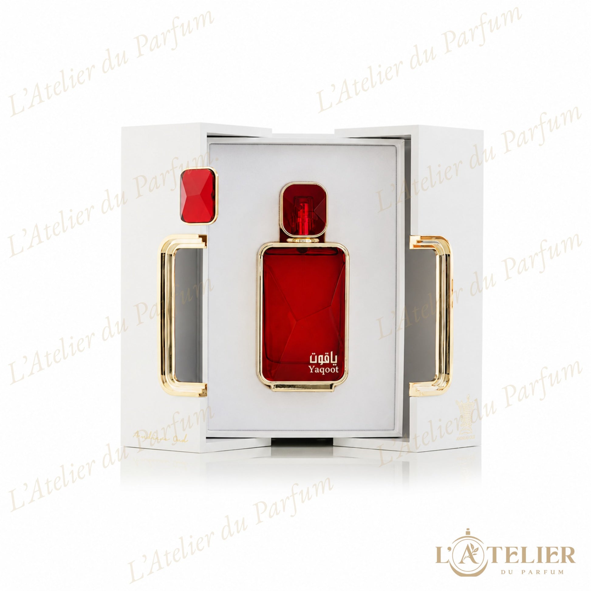 Yaqoot Arabian Oud – fragrance niche vanillée et sensuelle – détail flacon 100ml