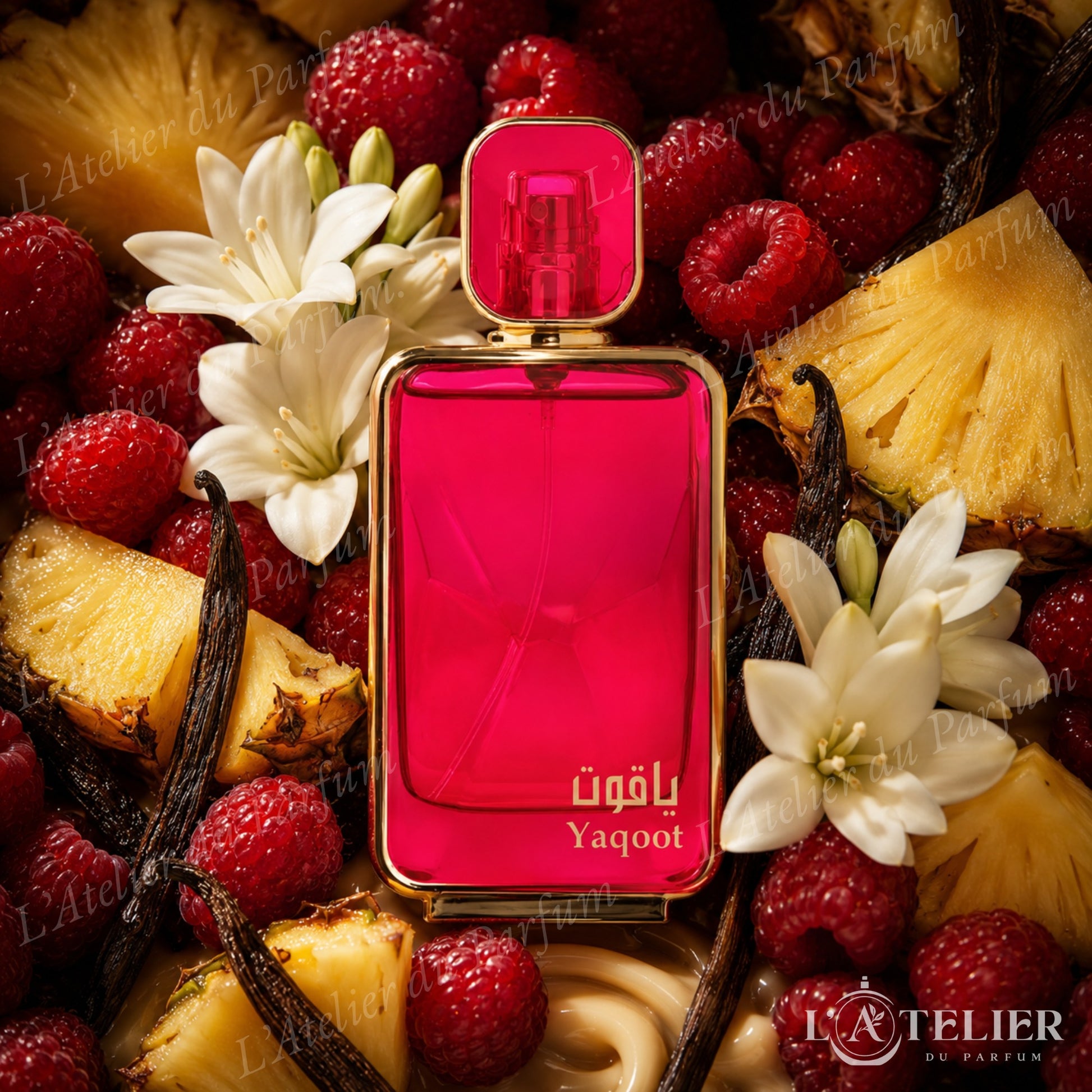 Yaqoot Arabian Oud – EDP niche fruité floral ananas framboise tubéreuse vanille – 100ml