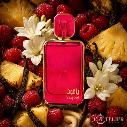 Yaqoot Arabian Oud – EDP niche fruité floral ananas framboise tubéreuse vanille – 100ml