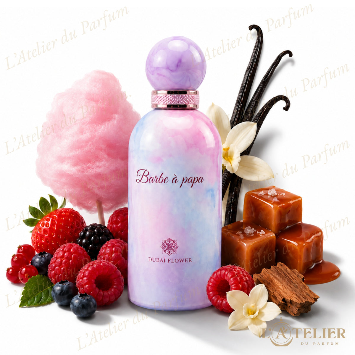 Barbe à Papa Dubaï Flower – Extrait de Parfum Femme 100ml – flacon vue de face