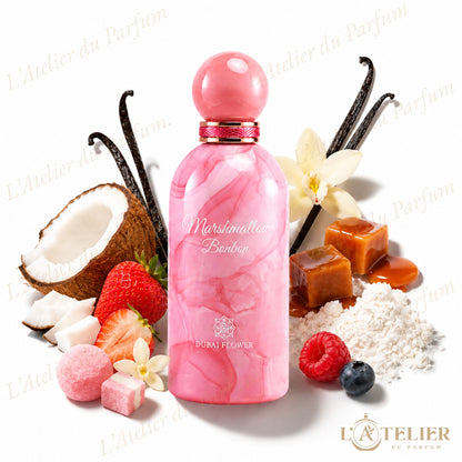 Marshmallow Bonbon Dubaï Flower – Extrait de Parfum Femme 100ml – flacon vue de face