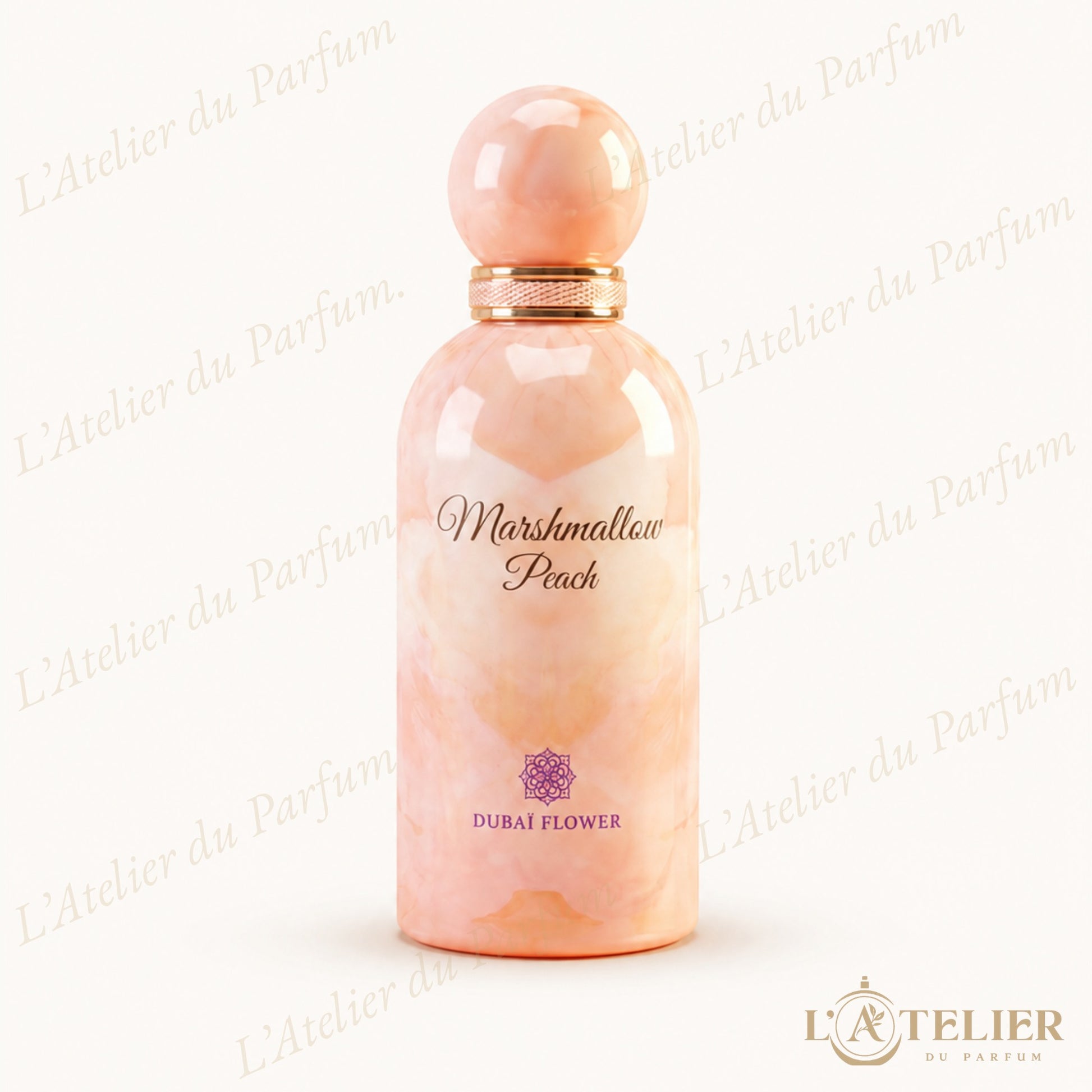 Marshmallow Peach Dubaï Flower – parfum femme fruité doux et addictif – 100ml 35€