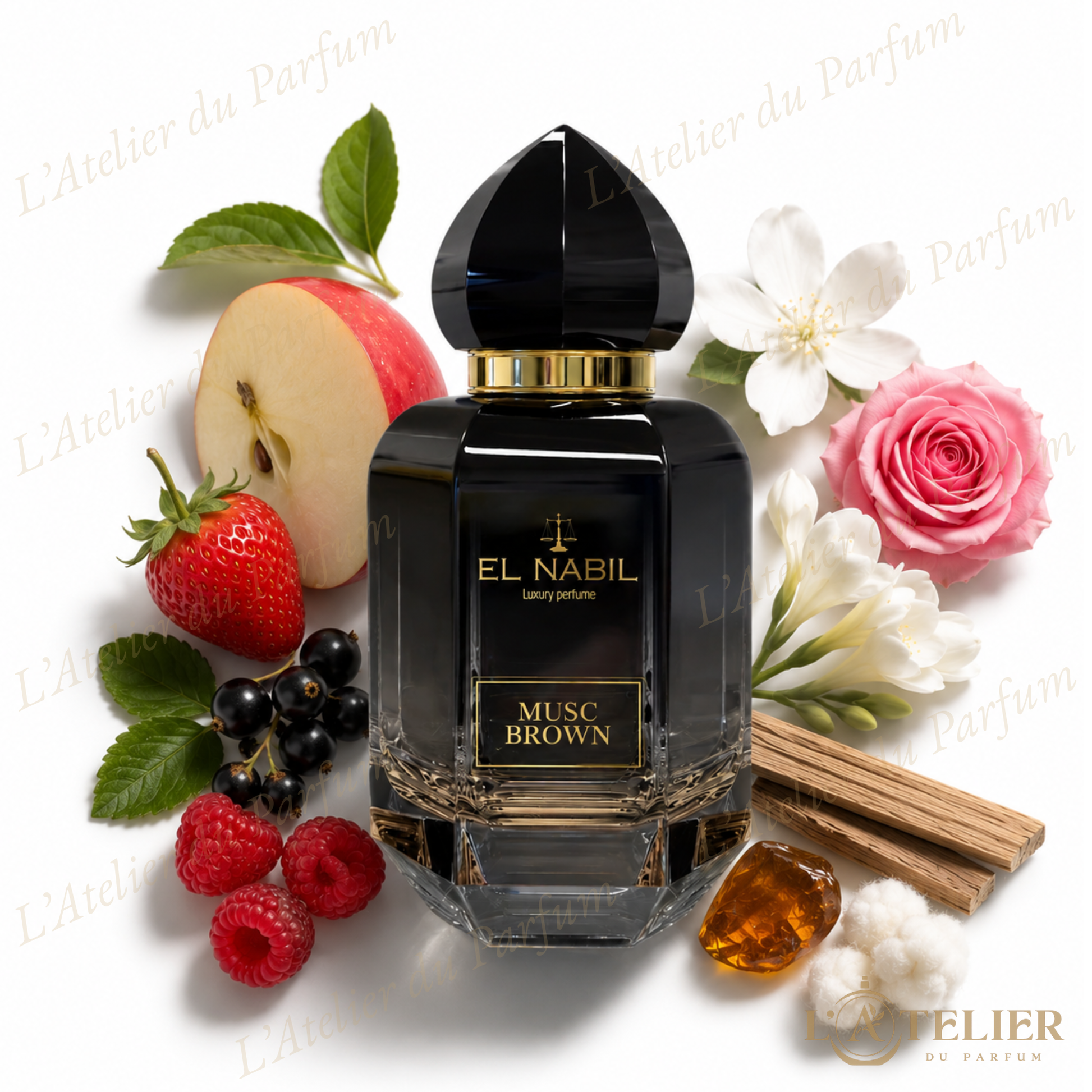 Musc Brown El Nabil – Eau de Parfum Unisexe 65ml – flacon vue de face