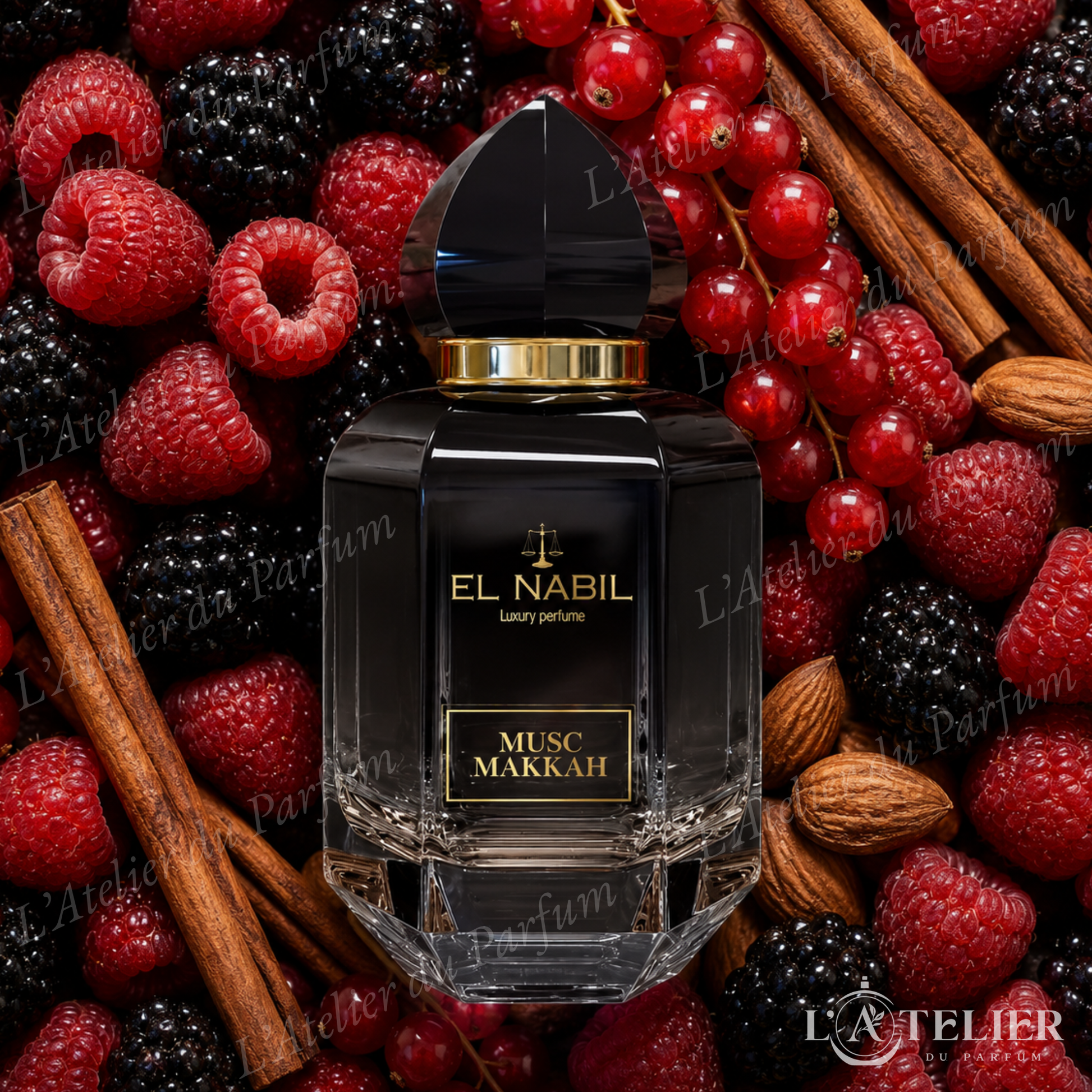 Musc Makkah El Nabil – EDP fruité ambré fraise framboise cannelle amande vanille musc – 65ml