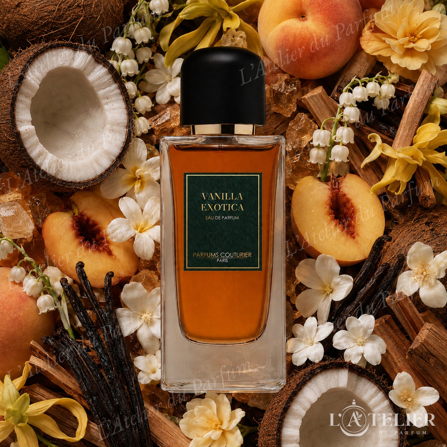 Vanilla Exotica Jean Couturier – EDP floral exotique coco pêche jasmin ylang-ylang tiaré vanille santal musc – 100ml