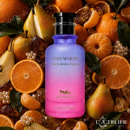 California Dream Loui Martin – extrait solaire agrumes mandarine poire musc blanc benjoin ambre – 100ml 35€