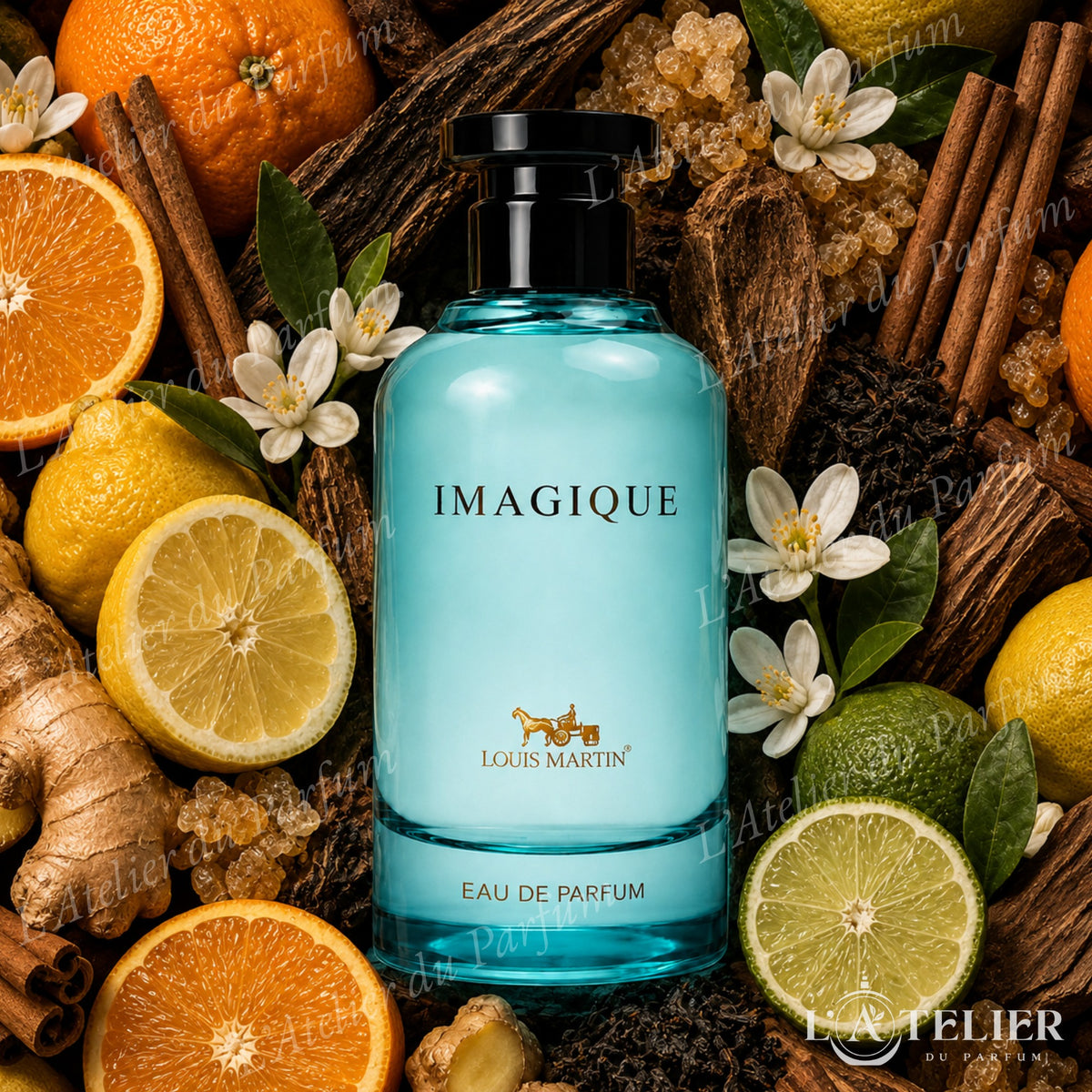 Imagique Loui Martin – extrait homme agrumes épicé orange Sicile cédrat bergamote gingembre cannelle néroli thé noir oliban gaïac – 100ml 35€