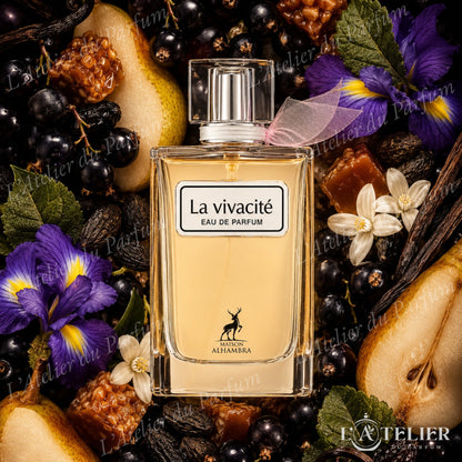 La Vivacité Maison Alhambra – EDP femme floral fruité cassis poire iris jasmin fleur d'oranger patchouli tonka praliné vanille – 100ml 35€