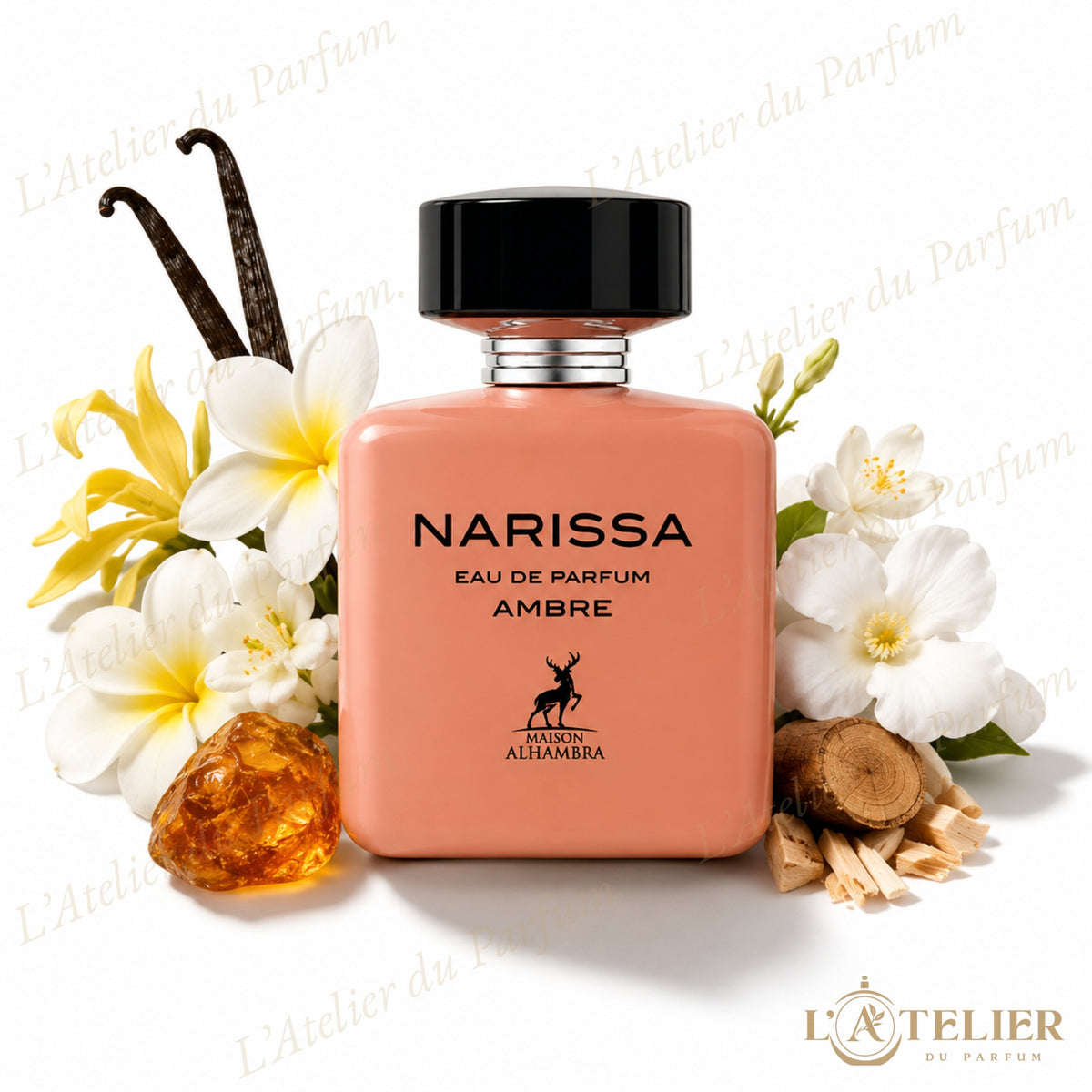 Narissa Ambre Maison Alhambra – Eau de Parfum Femme 100ml – flacon vue de face