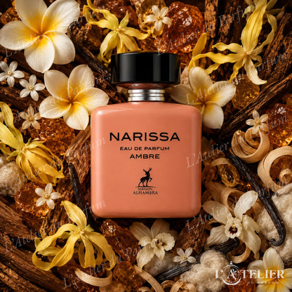Narissa Ambre Maison Alhambra – EDP femme floral ambré frangipanier ylang-ylang musc ambre cachemire vanille cèdre – 100ml 35€