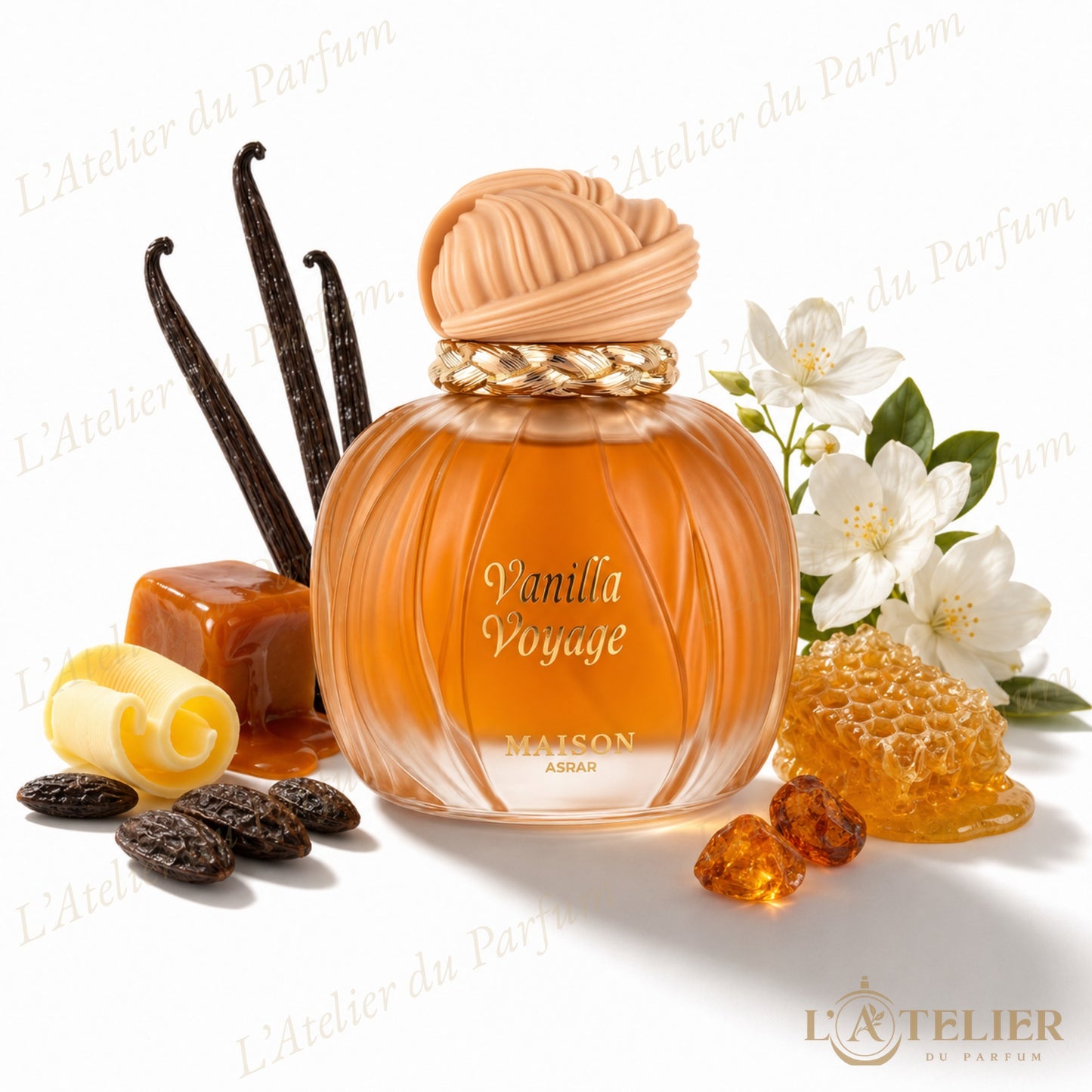 Vanilla Voyage Maison Asrar – Eau de Parfum Unisexe 100ml – flacon vue de face