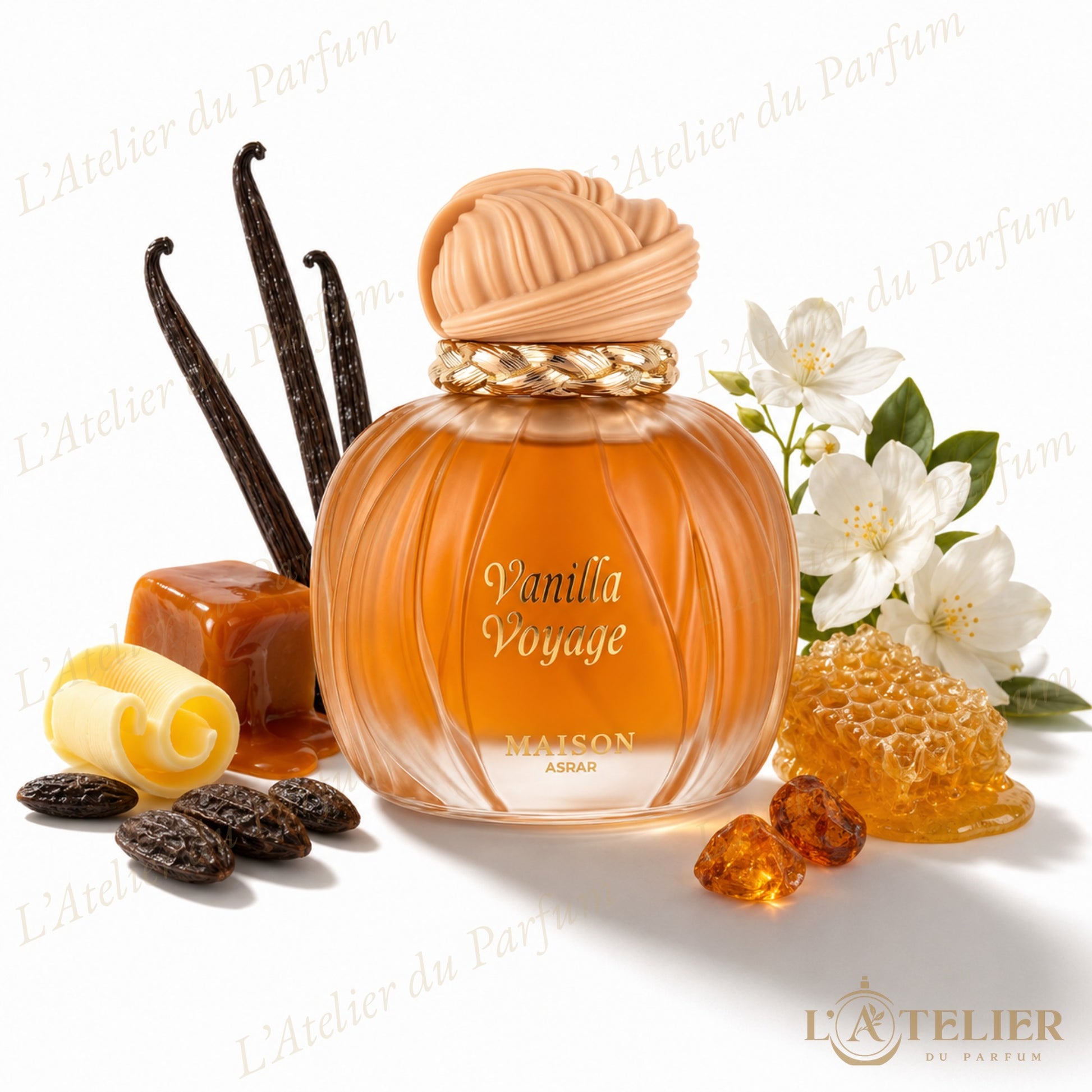 Vanilla Voyage Maison Asrar – Eau de Parfum Unisexe 100ml – flacon vue de face