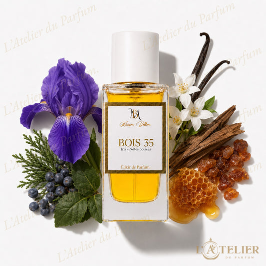 Bois 35 Maison Bellori – Élixir de Parfum Unisexe 35% 50ml – flacon vue de face