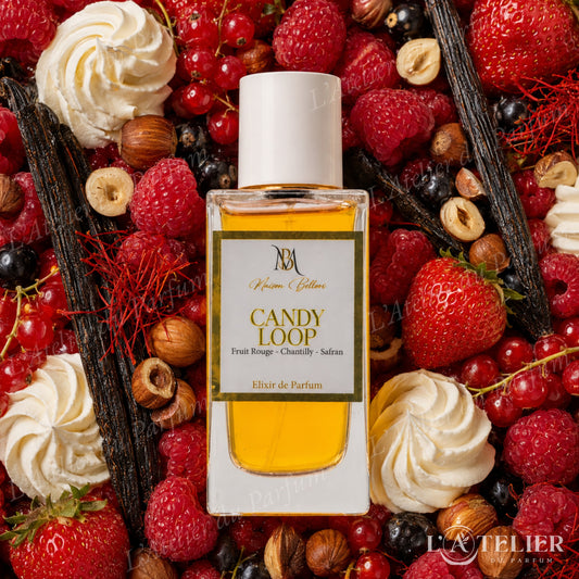 Candy Loop Maison Bellori – élixir gourmand fruité fruits rouges vanille chantilly noisette safran – 50ml 40€
