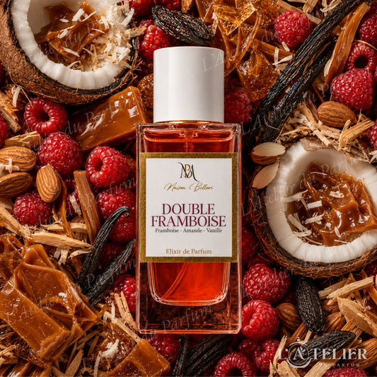 Double Framboise Maison Bellori – élixir fruité gourmand framboise caramel coco amande tonka vanille cèdre – 50ml 40€