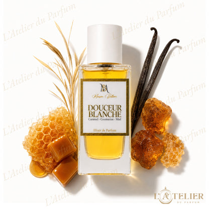 Douceur Blanche Maison Bellori – Élixir de Parfum Unisexe 35% 50ml – flacon vue de face