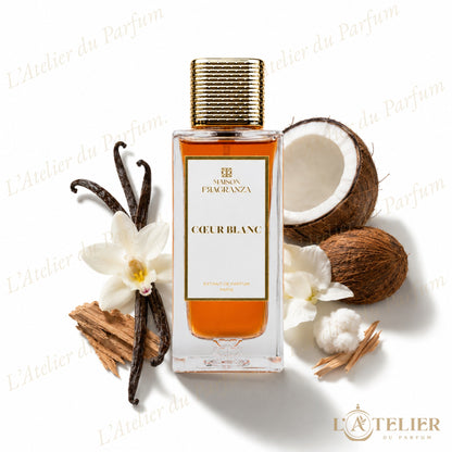 Cœur Blanc Fragranza – Eau de Parfum Unisexe 100ml – flacon vue de face