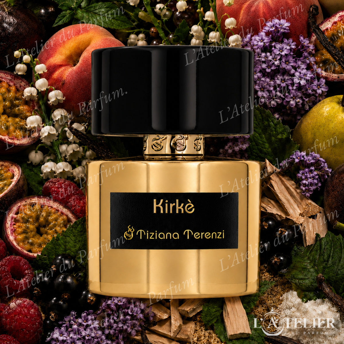 Kirke Tiziana Terenzi – extrait fruité solaire passion pêche framboise cassis poire sable chaud muguet santal vanille patchouli musc – 100ml 130€