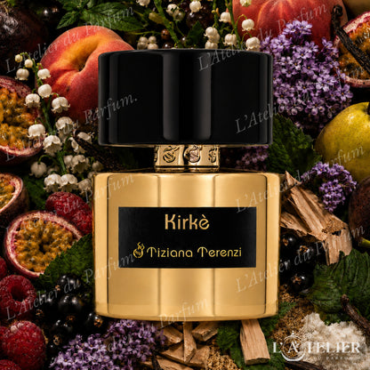 Kirke Tiziana Terenzi – extrait fruité solaire passion pêche framboise cassis poire sable chaud muguet santal vanille patchouli musc – 100ml 130€